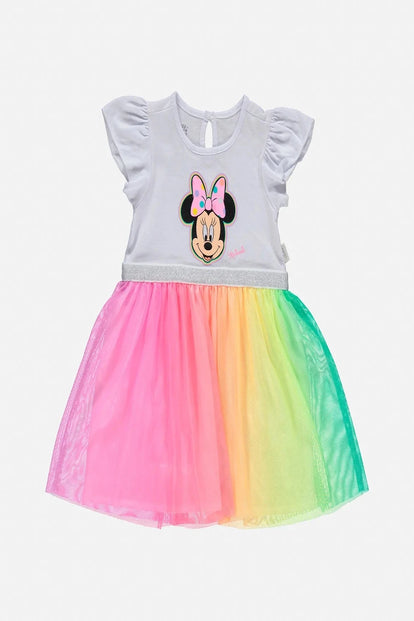  VESTIDO DE MINNIE MOUSE MANGA CORTA MULTICOLOR PARA BEBÉ NIÑA