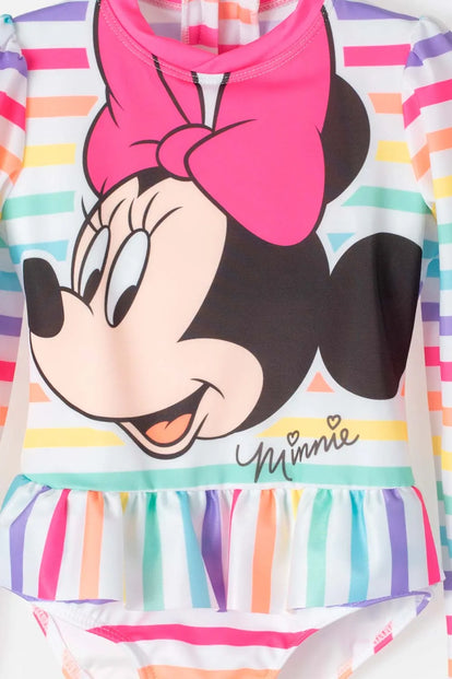  VESTIDO DE BAÑO DE MINNIE MOUSE MULTICOLOR MANGA LARGA PARA BEBÉ NIÑA