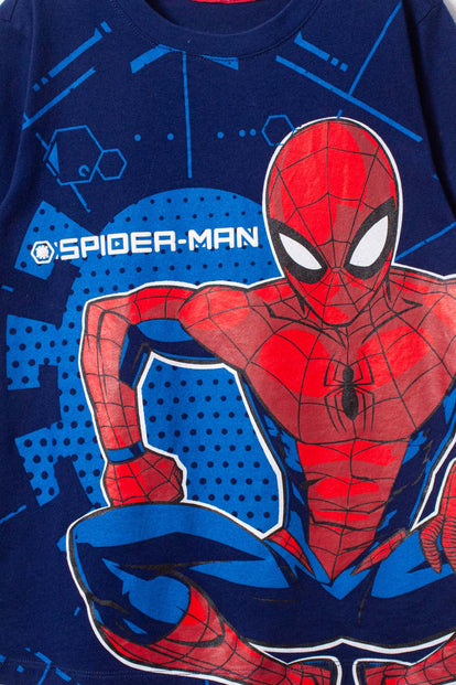  CAMISETA DE SPIDER-MAN MANGA CORTA AZUL PARA NIÑO