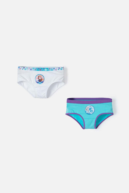  PACK X2 PANTIES DE FROZEN BLANCO Y AZUL PARA NIÑA