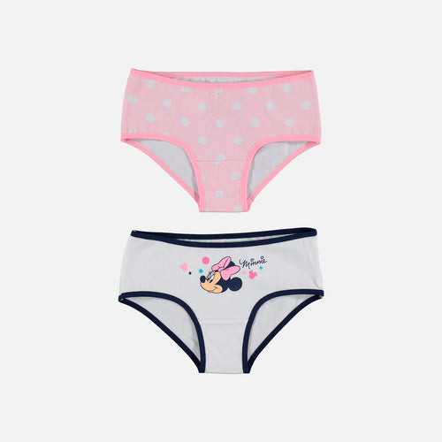 Card slide image -  PACK X2 PANTIES DE MINNIE MOUSE ROSADO Y BLANCO PARA NIÑA