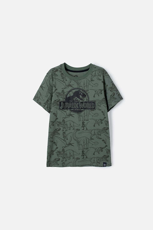 Card slide image -  CAMISETA DE JURASSIC WORLD ESTAMPADA VERDE PARA NIÑO