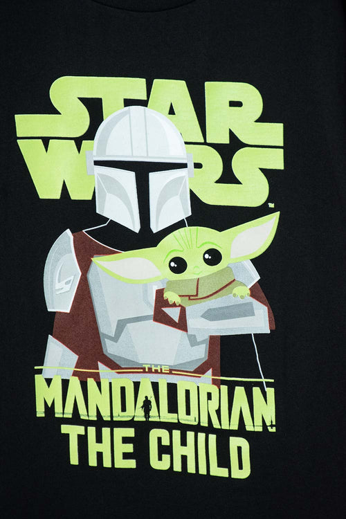 Card slide image -  CAMISETA DE MANDALORIAN MANGA CORTA NEGRO PARA NIÑO