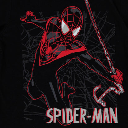  CAMISETA DE SPIDER-MAN CON CAPUCHA NEGRA Y ROJA PARA NIÑO