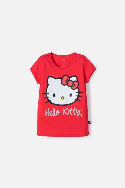  CAMISETA DE HELLO KITTY MANGA CORTA ROJA PARA NIÑA