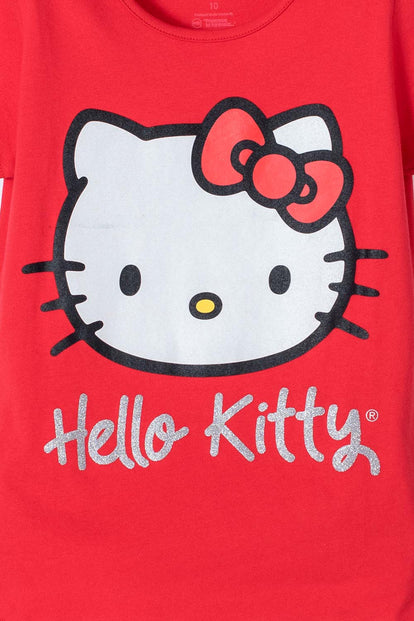  CAMISETA DE HELLO KITTY MANGA CORTA ROJA PARA NIÑA