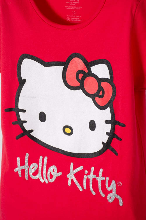 Card slide image -  CAMISETA DE HELLO KITTY MANGA CORTA ROJA PARA NIÑA