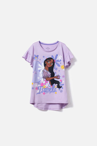  CAMISETA DE ENCANTO MANGA CORTA LILA PARA NIÑA