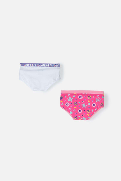 Card slide image -  PACK X2 PANTIES DE ENCANTO BLANCO Y FUCSIA PARA NIÑA