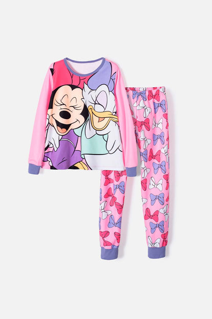  PIJAMA DE DISNEY DE PANTALÓN LARGO ROSADO Y MORADO PARA NIÑA