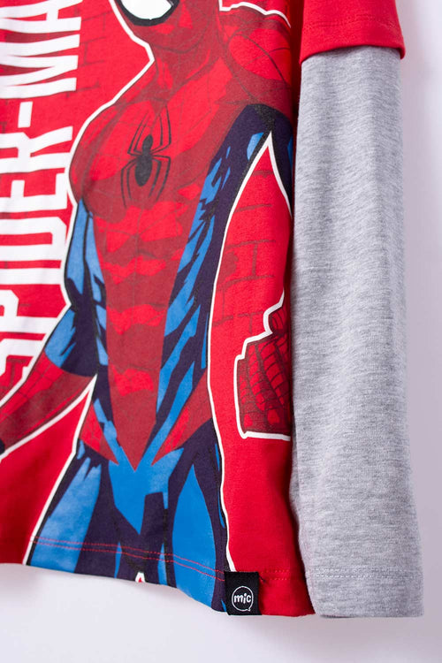 Card slide image -  CAMISETA DE SPIDER-MAN MANGA LARGA ROJA PARA NIÑO