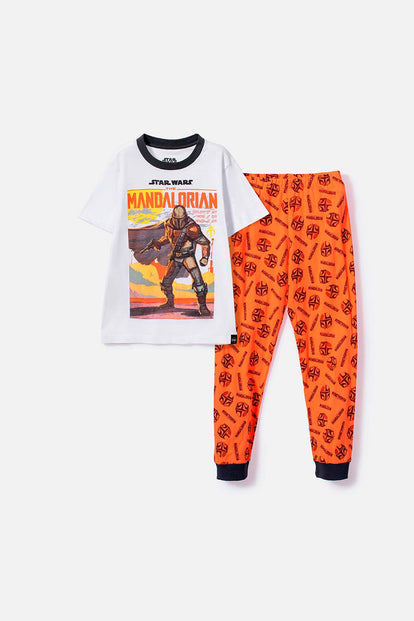  PIJAMA DE STAR WARS CON PANTALÓN LARGO NARANJA PARA NIÑO