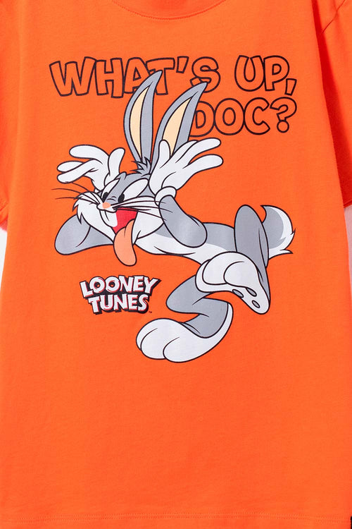 Card slide image -  CAMISETA DE LOONEY TUNES MANGA CORTA NARANJA PARA NIÑO