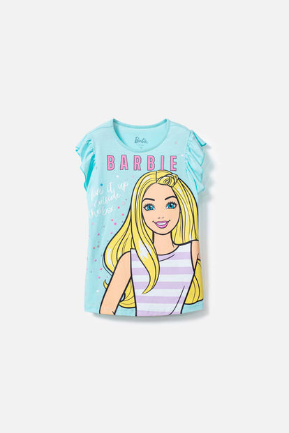  CAMISETA DE BARBIE CON BOLERO EN MANGA AZUL PARA NIÑA