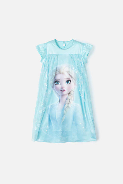  PIJAMA DE FROZEN TIPO BATOLA AZUL TURQUESA PARA NIÑA