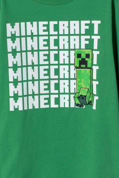 Card slide image -  CAMISETA DE MINECRAFT VERDE Y NEGRA MANGA LARGA PARA NIÑO