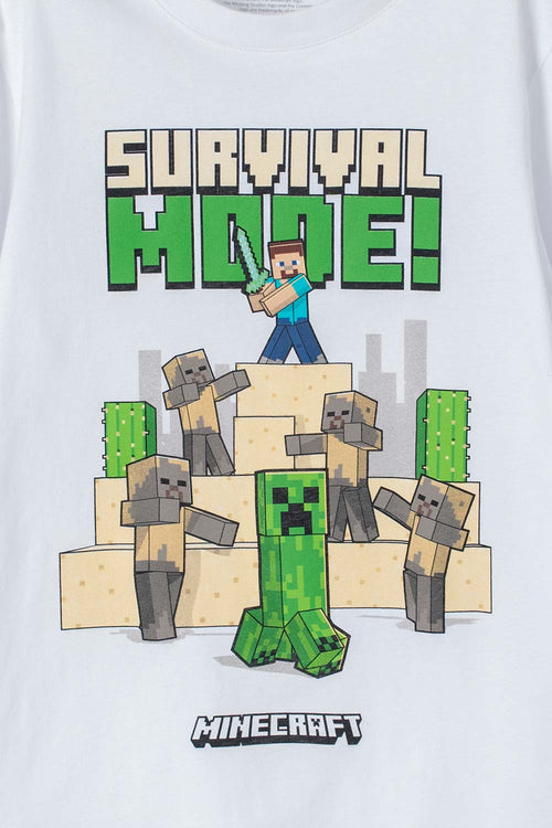 Card slide image -  CAMISETA DE MINECRAFT BLANCA MANGA CORTA PARA NIÑO