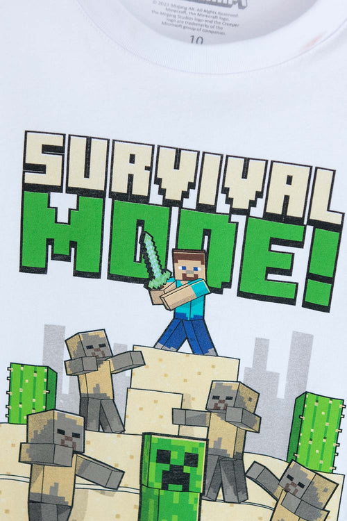 Card slide image -  CAMISETA DE MINECRAFT BLANCA MANGA CORTA PARA NIÑO