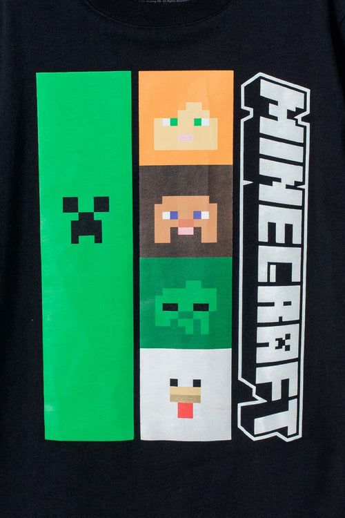 Card slide image -  CAMISETA DE MINECRAFT NEGRA ESTAMPADA EN FRENTE PARA NIÑO