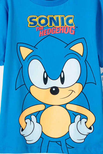  PIJAMA DE SONIC CON PANTALÓN LARGO AZUL PARA NIÑO