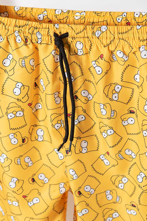 Card slide image -  PANTALONETA DE BAÑO BART SIMPSON CON CINTURA ELÁSTICA AMARILLA PARA NIÑO