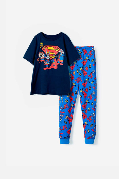  PIJAMA DE LOS LOONEY TUNES DE PANTALÓN LARGO AZUL PARA NIÑO