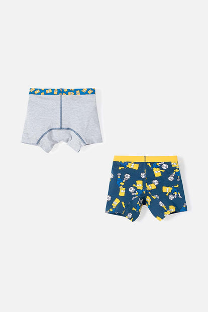  PACK X2 BOXER DE LOS SIMPSON GRIS Y AZUL PARA NIÑO