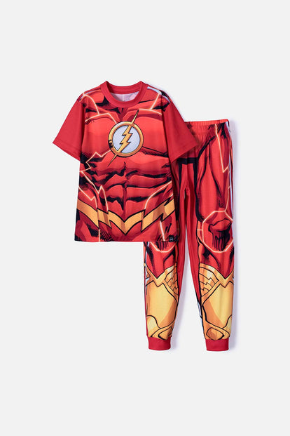  PIJAMA DE FLASH DE PANTALÓN LARGO ROJO PARA NIÑO