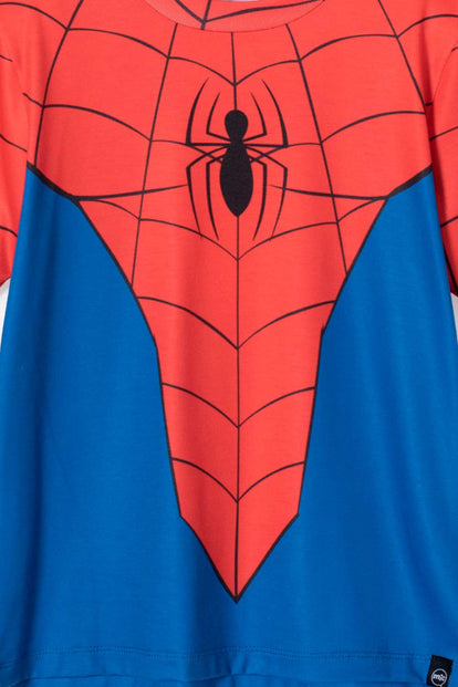  PIJAMA DE SPIDER-MAN DE PANTALÓN LARGO AZUL Y ROJA PARA NIÑO