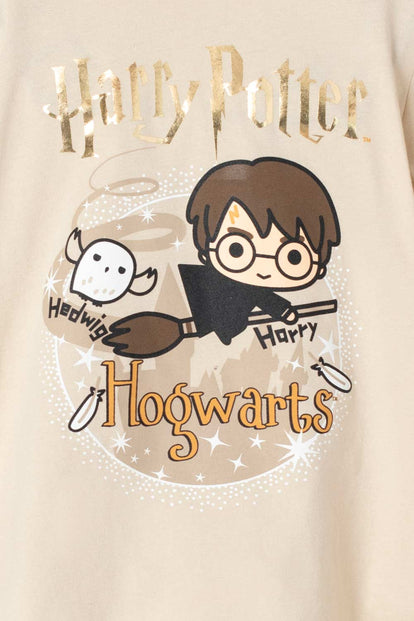  CAMISETA DE HARRY POTTER CAQUI MANGA LARGA PARA NIÑA