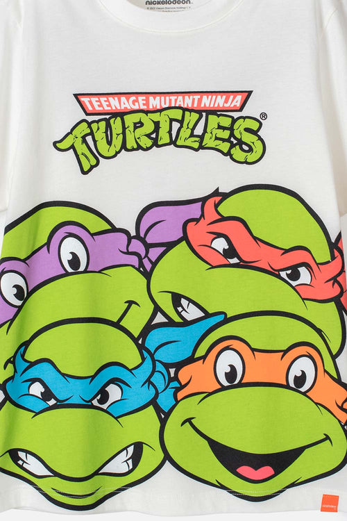 Card slide image -  CAMISETA DE LAS TORTUGAS NINJA MANGA CORTA BLANCA PARA NIÑO