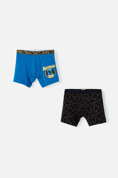  PACK X2 BOXER DE BATMAN AZUL Y NEGRO PARA NIÑO