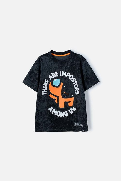 Card slide image -  CAMISETA DE AMONG US GRIS ESTAMPADA PARA NIÑO