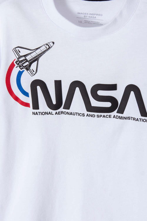 Card slide image -  CAMISETA DE LA NASA BLANCA MANGA CORTA PARA NIÑO