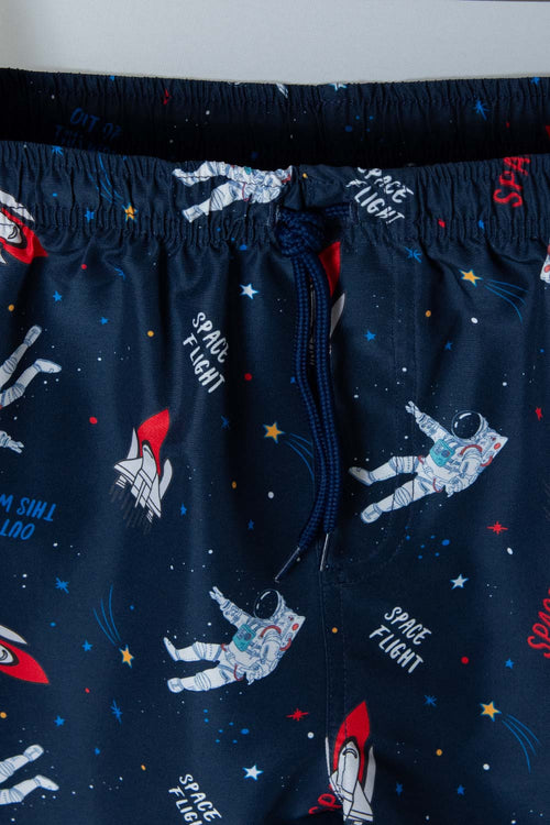 Card slide image -  PANTALONETA DE BAÑO DE LA NASA AZUL OSCURO ESTAMPADA PARA NIÑO