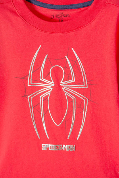  CAMISETA DE SPIDER-MAN MANGA CORTA ROJA PARA NIÑO