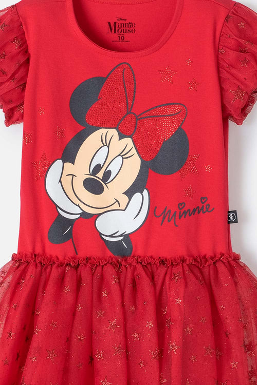 Card slide image -  VESTIDO DE MINNIE MOUSE CON TULL ROJO PARA NIÑA