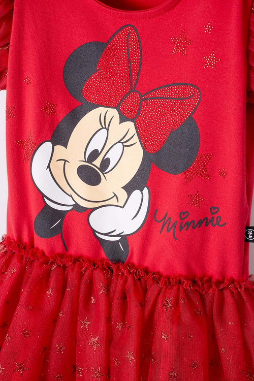 Card slide image -  VESTIDO DE MINNIE MOUSE CON TULL ROJO PARA NIÑA