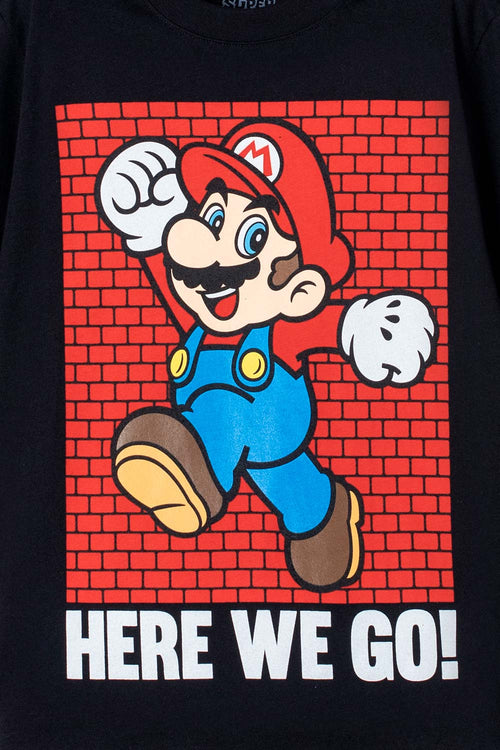 Card slide image -  CAMISETA DE MARIO BROS NEGRA CUELLO REDONDO PARA NIÑO