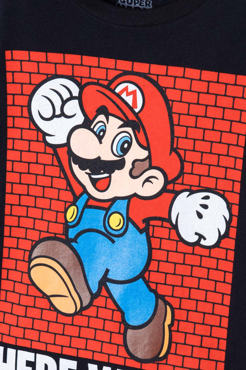 Card slide image -  CAMISETA DE MARIO BROS NEGRA CUELLO REDONDO PARA NIÑO