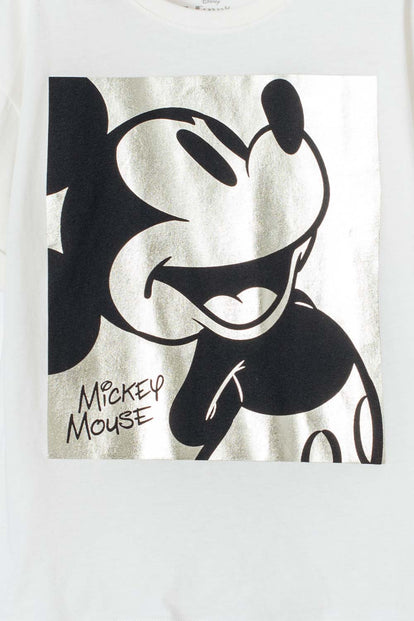  CAMISETA DE MICKEY MOUSE MANGA CORTA MARFIL PARA NIÑA