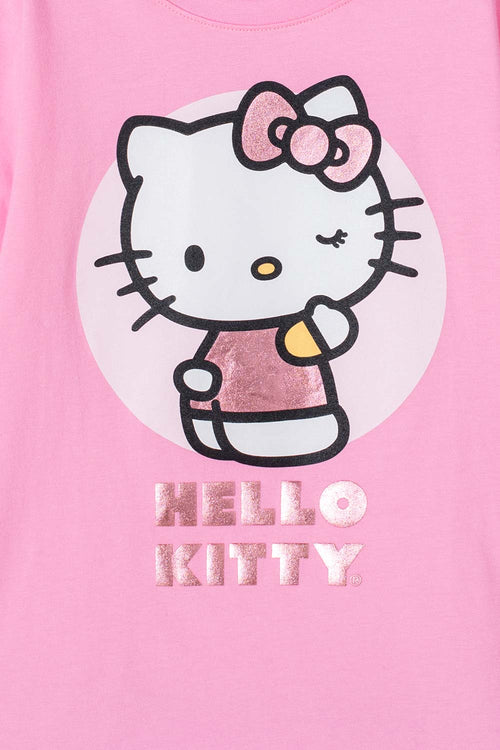 Card slide image -  CAMISETA DE HELLO KITTY MANGA CORTA ROSADO PARA NIÑA