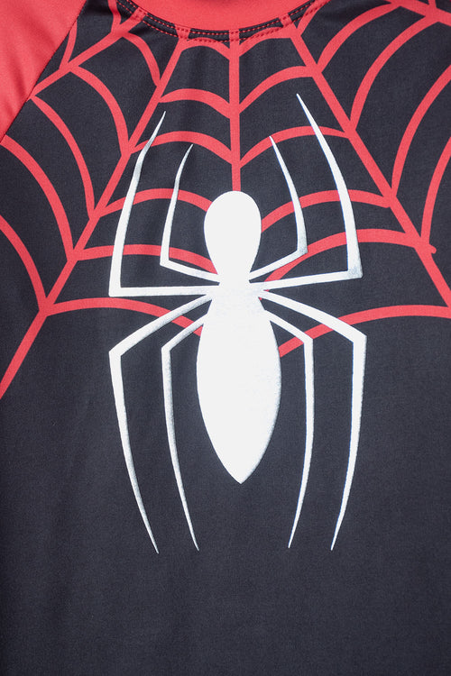 Card slide image -  CAMISETA DE BAÑO DE SPIDER-MAN MANGA LARGA NEGRO Y ROJO PARA NIÑO