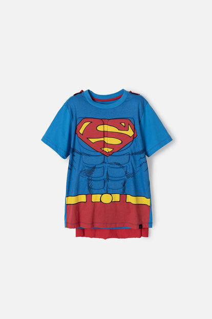  CAMISETA DE SUPERMAN ROJA Y AZUL CON MANUALIDAD 3D PARA NIÑO