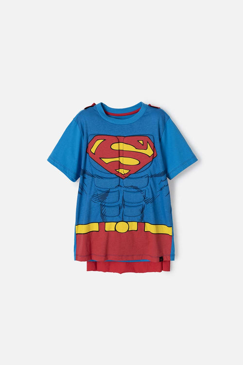 Card slide image -  CAMISETA DE SUPERMAN ROJA Y AZUL CON MANUALIDAD 3D PARA NIÑO