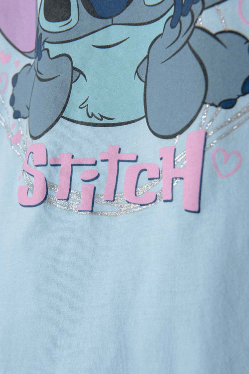 Card slide image -  CAMISETA DE STITCH MANGA CORTA AZUL PARA NIÑA