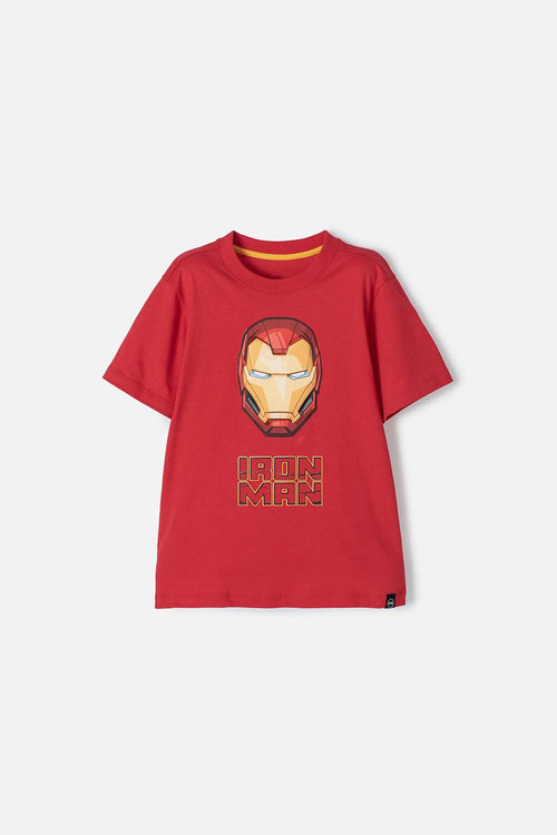 Card slide image -  CAMISETA DE IRONMAN MANGA CORTA ROJA PARA NIÑO