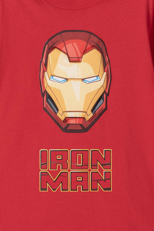 Card slide image -  CAMISETA DE IRONMAN MANGA CORTA ROJA PARA NIÑO