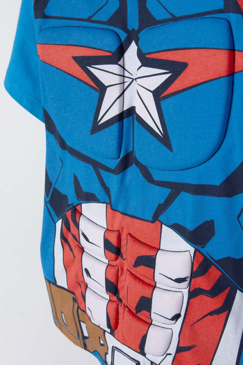 Card slide image -  CAMISETA DEL CAPITÁN AMERICA CON CAPUCHA AZUL PARA NIÑO