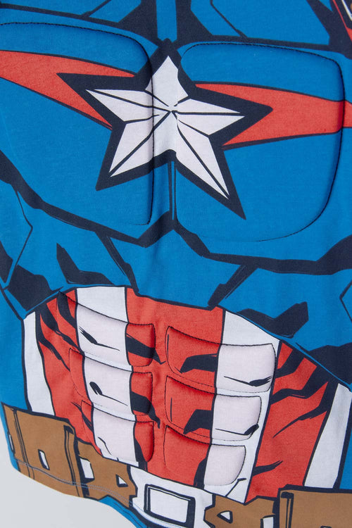 Card slide image -  CAMISETA DEL CAPITÁN AMERICA CON CAPUCHA AZUL PARA NIÑO